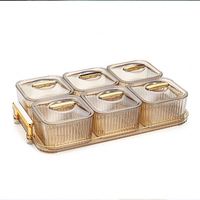 Plateau à collation de luxe personnalisé pour la maison, en osier, avec compartiments, pour fruits secs, boîte de rangement pour KTV, plateau à bonbons pour table basse de salon