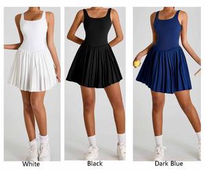 Vestido deportivo sin espalda Mujer Falda DE TENIS plisada Traje de yoga Anti-exposición Gimnasio Fitness Activewear - Product Image 4