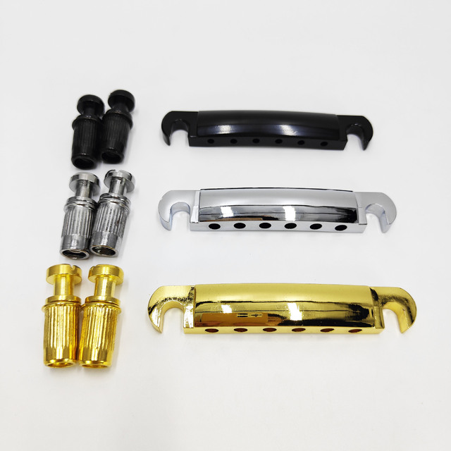 Factory Wholesale Zinc Alloy Gold Silver Black Stop Tailpiece for 6 String  Electric Guitar Tailpiece