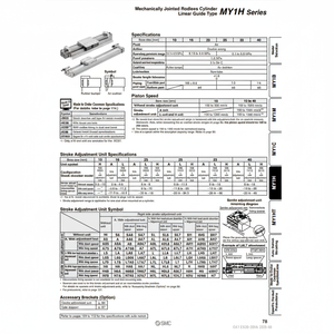 Cilindro sin vástago de SMC Pneumatics, categoría de producto articulado mecánicamente con el - Product Image 1