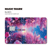 Autocollant de peau personnalisé brillant Magic Shark OEM, sans danger pour la peau, pour les cartes de crédit Master Visa