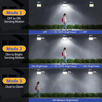 Lámpara Solar de Pared de 144 LED, Exterior, IP65, Impermeable, Sensor de Movimiento PIR Dual, 3 Modos Automáticos, Luz de Jardín
