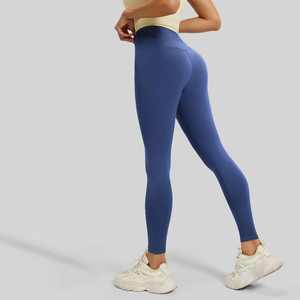 Mallas <span class=keywords><strong>de</strong></span> mujer <span class=keywords><strong>de</strong></span> cintura alta personalizadas al por mayor, pantalones <span class=keywords><strong>de</strong></span> yoga <span class=keywords><strong>de</strong></span> secado rápido para adultos, mallas deportivas <span class=keywords><strong>de</strong></span> entrenamiento con patrón sólido - Product Image 5