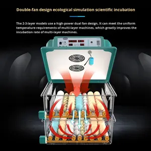 Incubadora de huevos completamente automática de 220V PP <span class=keywords><strong>PC</strong></span> para hogares pequeños nueva incubadora inteligente para pollo, pato, Paloma, huevos de conejo - Product Image 2