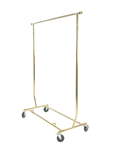 ราวแขวนเ<span class=keywords><strong>ส</strong></span>ื้อผ้าเคลื่อนที่แบบปรับได้ <span class=keywords><strong>ส</strong></span>ีทอง พร้อมล้อ<span class=keywords><strong>ล็อค</strong></span> <span class=keywords><strong>ส</strong></span>ำหรับร้านค้าปลีก - Product Image 4
