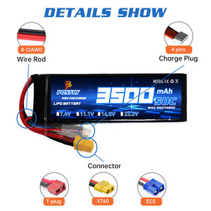 סוללה סוללה לרכב 3s 11.1v <span class=keywords><strong>3500mah</strong></span> 50c <span class=keywords><strong>7.4v</strong></span> 14.8v lipo סוללת ליתיום עבור <span class=keywords><strong>rc</strong></span> v v lipo סוללת ליתיום עבור <span class=keywords><strong>rc</strong></span> - Product Image 5