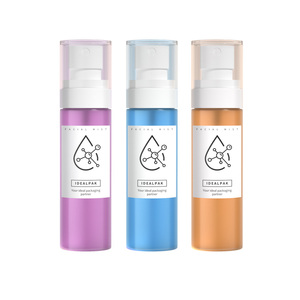 Idealpak ขวดสเปรย์พลาสติกทรงกระบอกสำหรับดูแลเส้นผมขวดสเปรย์พิมพ์สกรีน