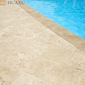 Huaxu hiện đại hộ gia đình sản phẩm tùy chỉnh thực hiện màu be <span class=keywords><strong>travertine</strong></span> gạch đá tự nhiên cắt kích thước cho biệt thự ứng dụng Tấm lớn - Product Image 4