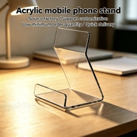 Support de téléphone portable en acrylique transparent, stable, antidérapant, pour bureau et maison, livraison rapide, fabrication professionnelle, pliage à chaud.