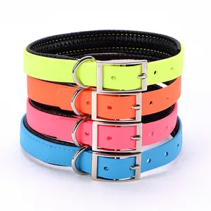 Collar personalizado de PVC para perro, etiqueta de plástico para mascota, impermeable, acolchado, venta al por mayor