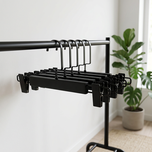 Premium <b>black</b> wooden trouser clips Customizable with logo size Suitable for clothing stores and home wardrobes. - Product Image 4