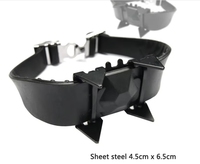Crampons d'escalade pliables robustes à 4 pointes en acier au manganèse avec revêtement antidérapant pour la marche sur glace et sac de transport portable