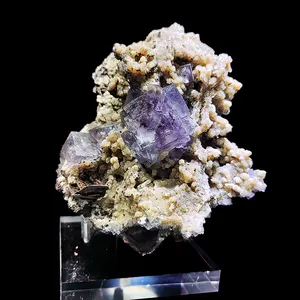 Wholesale Natural fluorite Mineral Specimen raw fluorite with calcite Mineral Xianghualing fluorite Specimen for collection