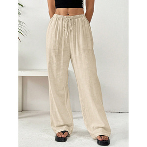 2025 été Collection transfrontalière en Stock pantalons de <span class=keywords><strong>sport</strong></span> décontractés pour femmes européen américain plat à la mode taille élastique <span class=keywords><strong>ample</strong></span> - Product Image 4