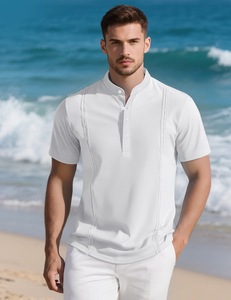 Production personnalisée de demi-cardigans pour hommes d'Europe et d'Amérique, T-shirt avec imprimé décontracté Cedar, respirant - Product Image 4