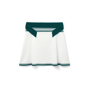 Conjunto Deportivo de Tenis, Pickleball y Golf con Logotipo Bordado Personalizado del Fabricante, Camisetas de Algodón Transpirable para Mujer, Suéter de Punto y Minifalda - Product Image 4