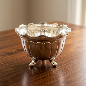 Brass Luxury Gold Double Walled Dishwasher Safe Serving <b>Bowl</b> with Legs-Arabic Majlis Centerpiece for Parties & Bakhoor Oud - Product Image 4