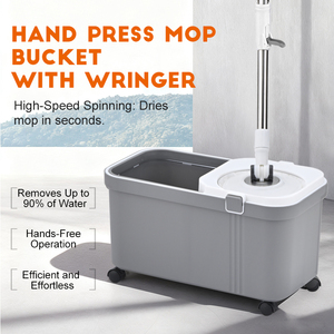 <span class=keywords><strong>Seau</strong></span> et <span class=keywords><strong>essoreur</strong></span> à vadrouille de luxe OKKiHOME avec 4 roues et 2 recharges en microfibre pour carrelage, bois et utilisation sous les meubles - Product Image 5