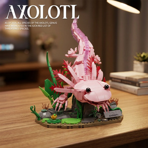 Mattoncini da Costruzione Modello Animale Anfibio, Simpatico <span class=keywords><strong>Axolotl</strong></span>, Creatura Marina, Blocchi da Costruzione, Decorazione per la Casa, Giocattolo - Product Image 1