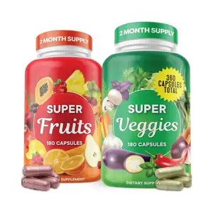 Suplemen buah dan sayuran Super makanan buah Super dan vitamin sayuran Super keseimbangan energi kedelai bebas Beta karoten