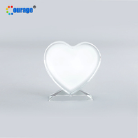 Saint-valentin cadeau personnalisé en forme de coeur de sublimation enduit cadre photo en cristal BXP-13