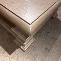 Ensemble de tables basses en bois massif de style vintage américain et français, finition vieillie, meubles de luxe pour manoir