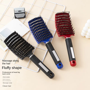 Factory Wholesale YUNLI Women's Boar Bristle <b>Detangling</b> Square Hair Extension <b>Brush</b> Laser Type Vent Feature Custom Hairbrush - Product Image 5