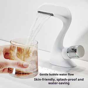 Robinet <span class=keywords><strong>de</strong></span> lavabo cascade à bec <span class=keywords><strong>cygne</strong></span> <span class=keywords><strong>de</strong></span> luxe, à un seul trou et à un seul levier, pour lavabo <span class=keywords><strong>de</strong></span> salle <span class=keywords><strong>de</strong></span> bain, robinet <span class=keywords><strong>de</strong></span> lavabo, robinet <span class=keywords><strong>de</strong></span> mélangeur - Product Image 2
