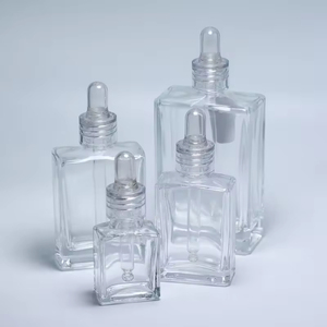 Botellas de Vidrio Cuadradas y Rectangulares de Lujo de 15ml, 30ml, 50ml y 100ml con Gotero y Cuello Transparente para Suero y Aceite Esencial - Product Image 6