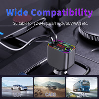 Émetteur FM Bluetooth 5.3, modulateur radio de voiture mains libres, lecteur MP3, chargeur de voiture USB ultra-rapide avec câble rétractable pour voiture