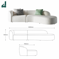 Ensemble de canapés de bureau modulaires incurvés de luxe haut de gamme en tissu, sectionnel moderne et écologique pour salon et réception
