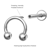 TOPOSH Filetage Interne CBR Helix Stud Titane Dos Plat Boucle D'oreille Cartilage Boucle D'oreille Tragus Boucle D'oreille pour les Femmes