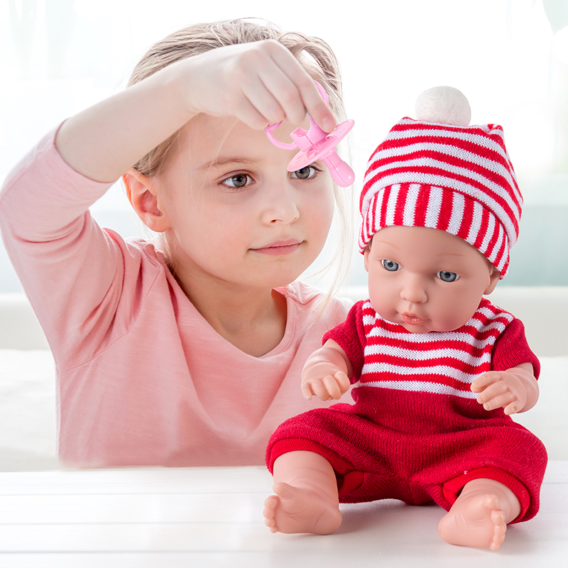 12 дюймов куклы Juguetes полный винил соски-Пустышки Детские куклы для детей Горячее предложение дизайн мягкой фабрики Новорожденные куклы набор