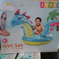 Bouée gonflable écologique pour enfants et adultes, dragon cracheur de feu, pour la piscine