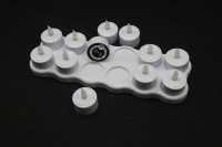 Kit de bougies LED sans flamme rechargeables, lumière jaune vacillante avec base de charge, bougie LED en ABS pour décoration de mariage