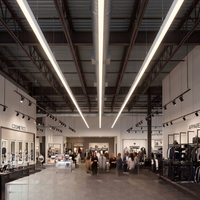 Suspension LED architecturale W50xH75mm, profilé aluminium, connectable, puissance et couleur de lumière personnalisables, grande suspension dimmable