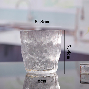 Taza de cristal martillado taza de té patrón de árbol japonés Simple transparente taza de té Iceberg Glass - Product Image 2