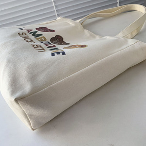 Eco Friendly Reusable Designer <b>Cloth</b> Canvas Cotton Shopping Tote <b>Bag</b> With Custom Logo Printed - Product Image 3