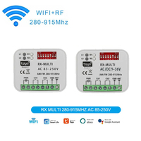 Tuya Wifi Garage porte-clés télécommande universelle 433MHz 2CH transmetteur roulant RF 9-36 85-250V usage domestique Code d'apprentissage fixe