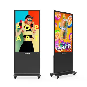 Quiosque vertical com suporte para chão LCD, sinalização digital vertical e display de 55 polegadas