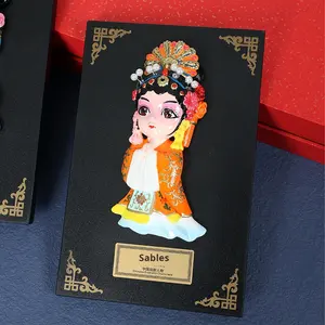 Imanes Decorativos para Refrigerador con Diseño de Maquillaje Facial de Ópera de Pekín, Resina Ecológica Tridimensional - Product Image 4