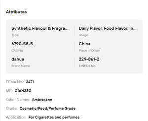 Cristales de Ambroxide con una Pureza del 99%, CAS 6790-58-5, Fijador de Fragancias, Perfume Diario, Aromatizante de Tabaco, Materia Prima - Product Image 6