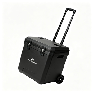 JINYI OUTDOOR Rotomolded Cooler Box 36L Square Portable Ice Chest with Retractable Handle and Wheels for Outdoor Camping - Product Image 4