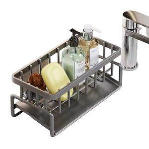 Égouttoir de <span class=keywords><strong>cuisine</strong></span> antirouille pour évier Porte-éponge à savon Porte-brosse à vaisselle Évier Organisateur Plateau d'égouttement - Product Image 2