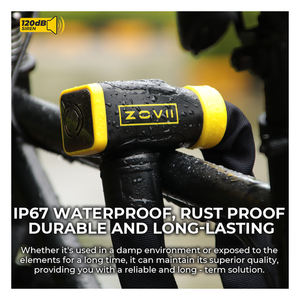 Verrou de chaîne de vélo intelligent antivol personnalisé OEM ODM 120db, étanche IP67, verrou de sécurité pour scooter et moto - Product Image 5