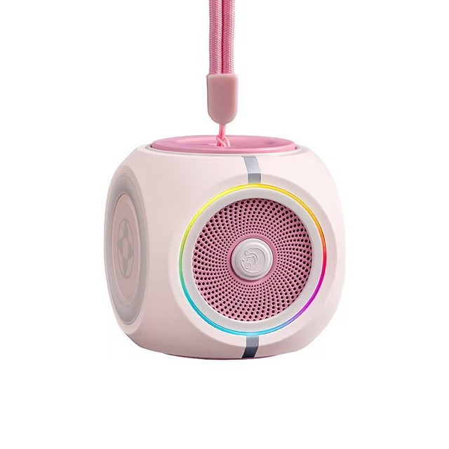 Portable Wireless Speaker HD Sound With Fidget Spinner Finger TWS Pairing RGB BT Electronic Accessory With Wrist Strap Color Box