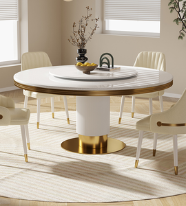 Por encargo nuevo diseño moderno de lujo muebles de comedor de mármol completo superior ovalado redondo mesa de comedor conjunto de 4 sillas - Product Image 2