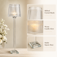Ensemble de porte-bougies en cristal haut de gamme moderne avec abat-jour en acrylique, décoration de centre de table pour mariage et événements