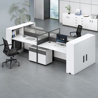 Poste de travail cubique moderne extensible en bois pour centre d'appels, 4 places, avec garantie de 3 ans - Vente en gros