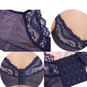 Sujetadores push-up de cobertura total con aros, encaje, patrón liso, halter/sin tirantes, tirantes ajustables, copas D/E, tallas 36-52 - Product Image 6